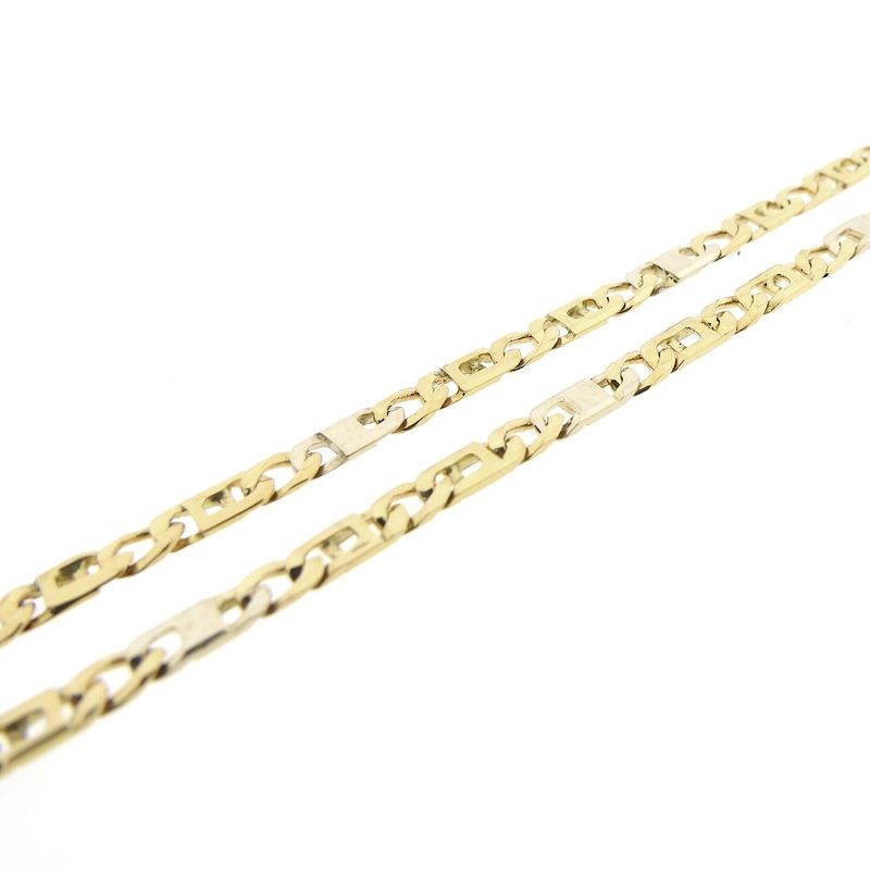 Image 4 of Two-tone gold Figaro link chain
