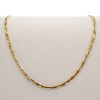 Solid gold fantasy link necklace | 56 cm