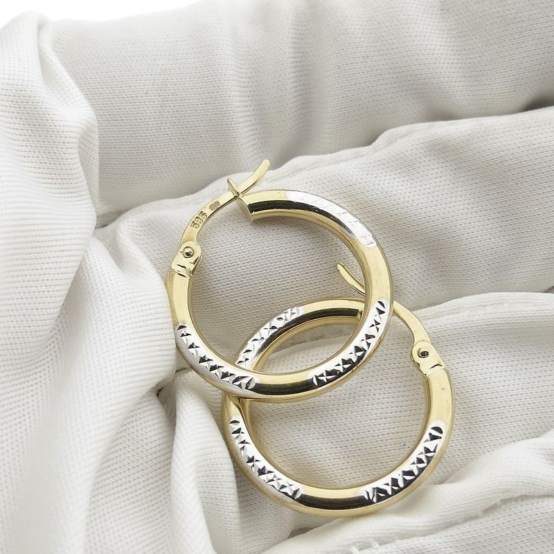 Image 3 of Two-tone gold earrings | Ø 20.0 mm