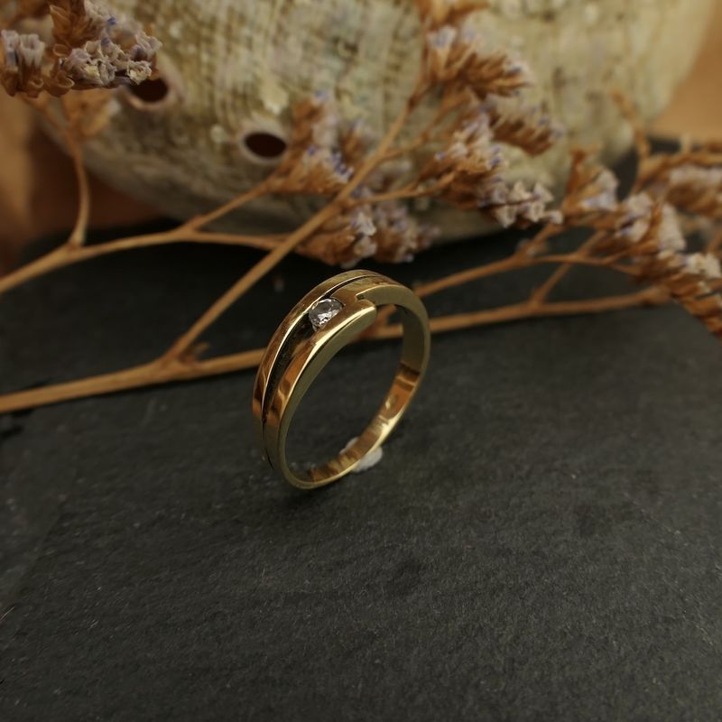 Image 2 of Gold subtle ring with zirconia