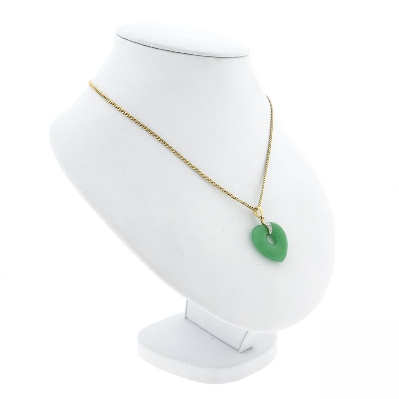 Image 7 of Gold jade pendant with diamond | 0.03 ct.