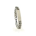 Image 1 of Silver robust gourmet link bracelet with engraving plate; Men | 21 cm