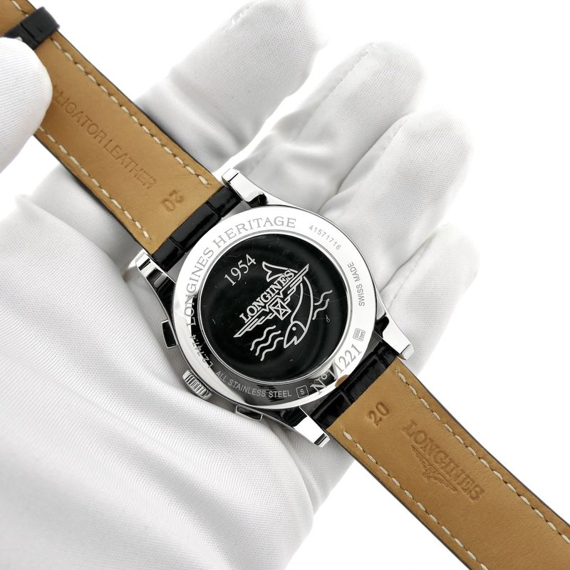 Image 10 of Longines Heritage 1954 Chronograph L2.747.4.52.4; Automatic men's watch