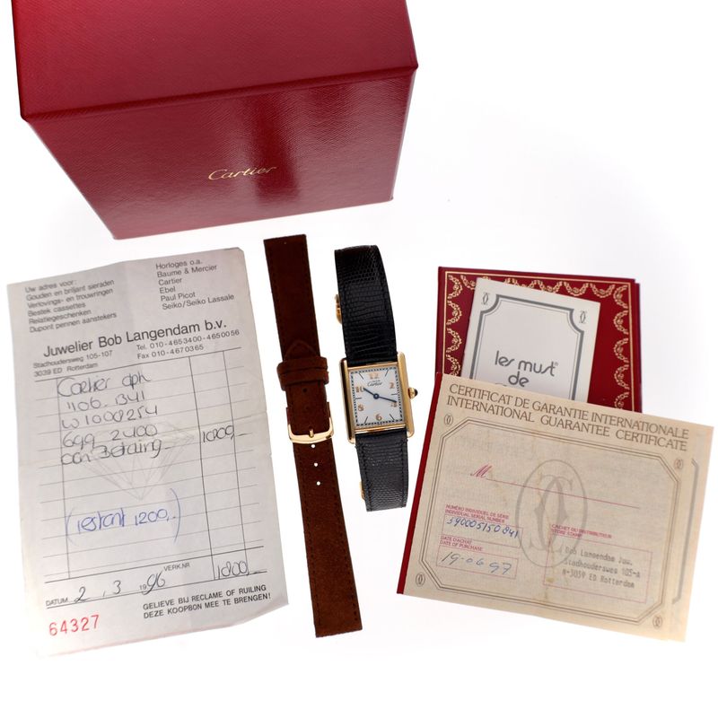 Image 11 of Cartier Tank Vermeil 'Large' 590005; Vintage Watch