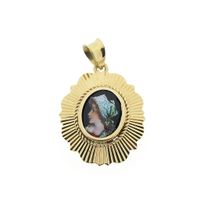 Gold pendant with enamel portrait | Vintage/antique