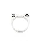 Image 5 of White Gold Cat Ears Ring with Diamonds; 0.08 ct.