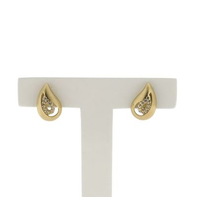 Image 2 of Gold stud earrings with zirconia