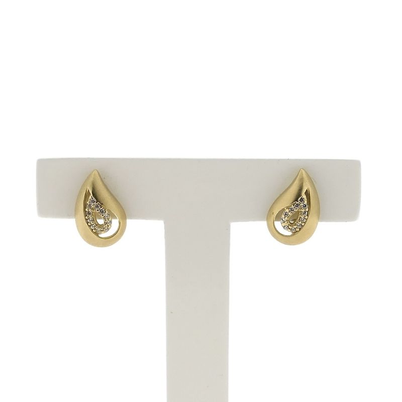 Image 2 of Gold stud earrings with zirconia