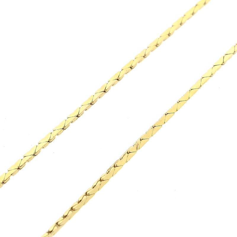 Image 6 of Bicolor Gold Cobra Link Necklace with Pendant & Zirconia; 14 Karat; 42.5 cm