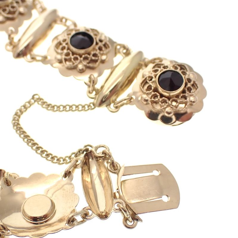 Image 7 of Vintage gold bracelet with garnet | 17 cm