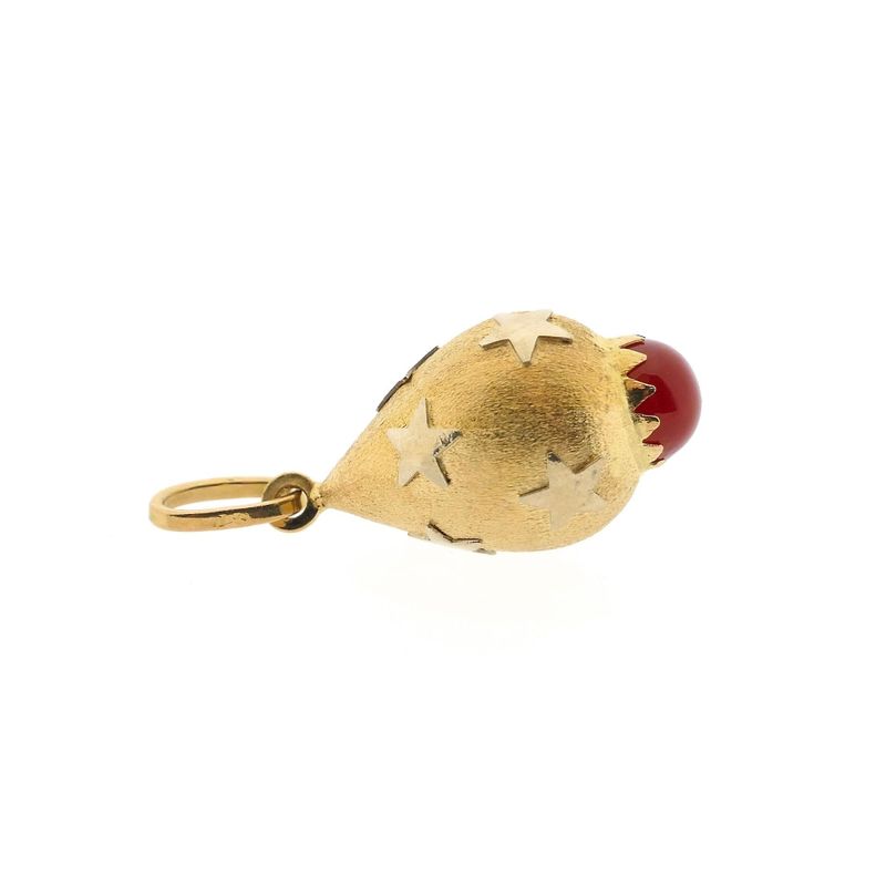 Image 6 of Two-tone gold pendant with stars and carnelian