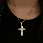 Image 11 of Gold cross pendant with zirconia