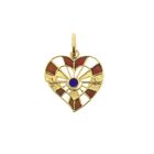 Image 2 of Gold heart pendant with colored enamel