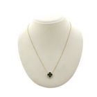 Image 1 of Gold anchor link necklace with a fixed pendant; four-leaf clover | 42 cm