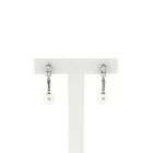 Image 1 of White Gold Earrings with Pearl & Diamonds
