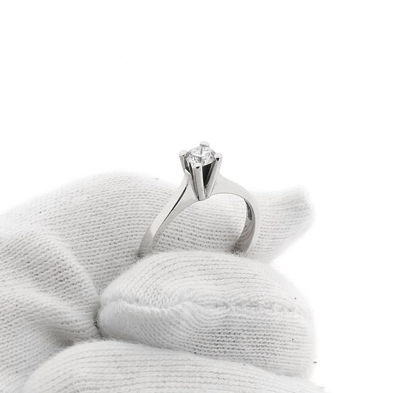 Image 8 of White Gold Solitaire Ring with Diamond; 0.28 ct.