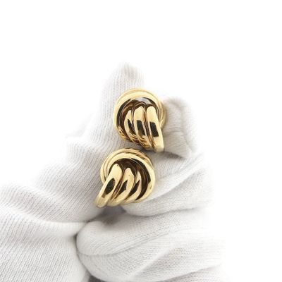 Image 2 of Gold semicircular stud earrings