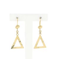 Gold triangular stud earrings