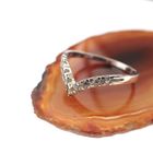 Image 7 of Silver women's ring with zirconia | V-shape