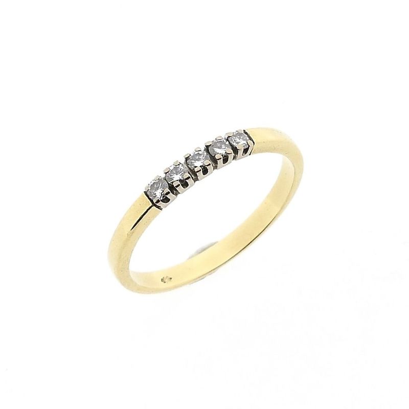 Image 1 of Golden Diamonde ring set with diamond; 0.10 ct.