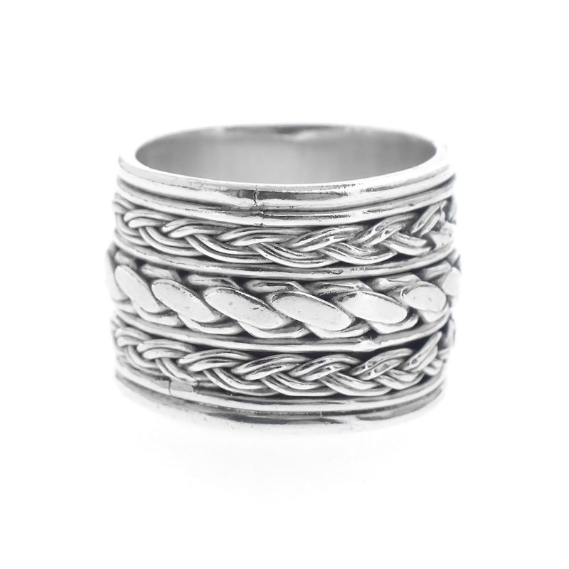 Image 4 of Silver ring with braided pattern