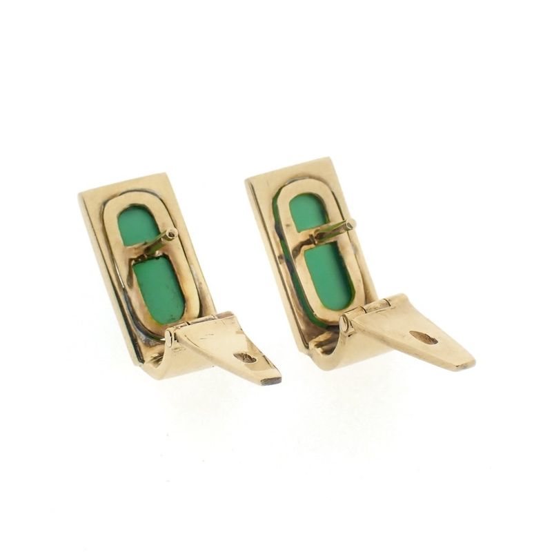 Image 4 of Gold earrings with jade