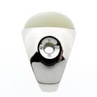 Image 4 of White gold robust ring with moonstone and diamond