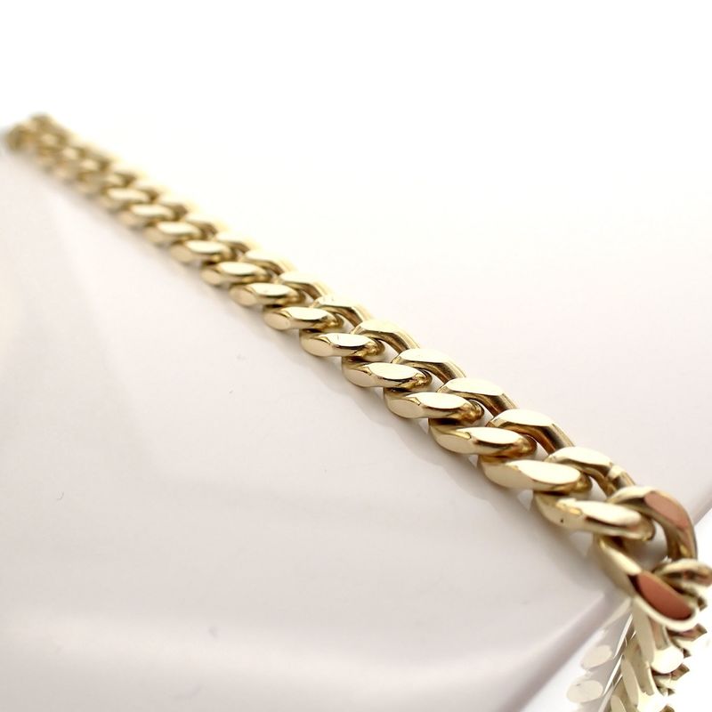 Image 2 of Gold flat gourmet link bracelet | 20 cm
