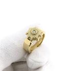 Image 9 of Men's Gold Pinky Ring with Green Moissanite