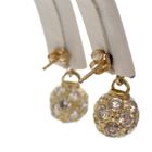 Image 4 of Gold ball earrings with zirconia