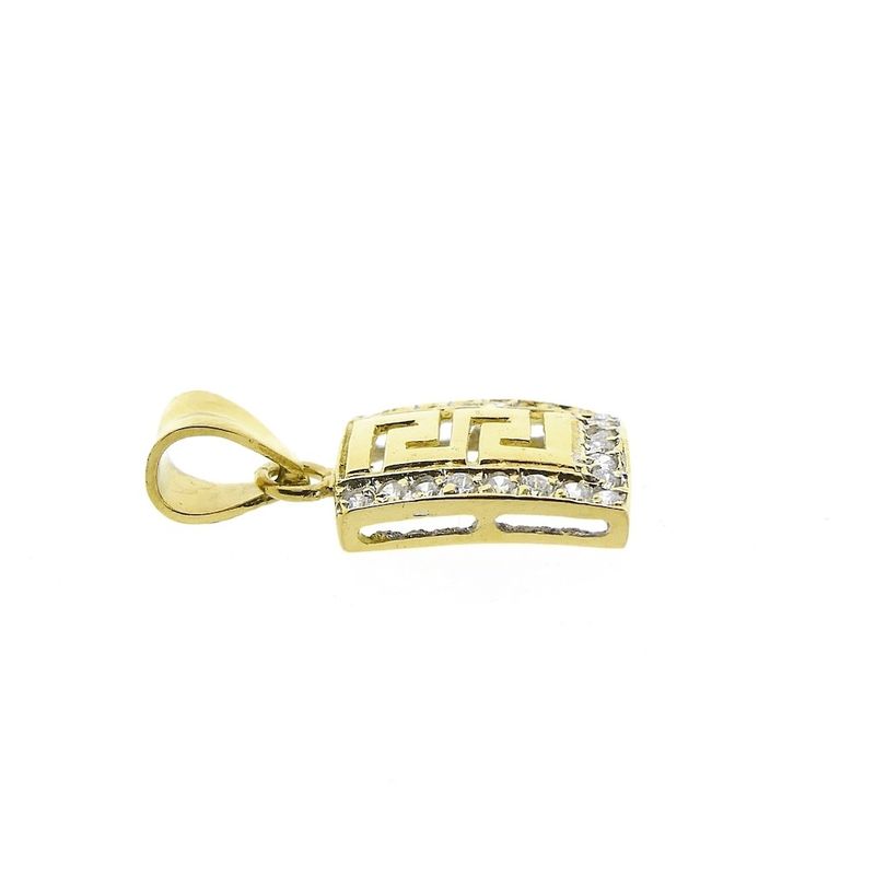 Image 5 of Gold pendant with meander pattern and zirconia
