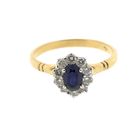 Image 3 of 18-karat gold ring with sapphire and diamond | 0.30 ct.