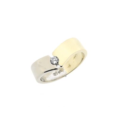 Image 1 of Two-tone gold ring with diamond