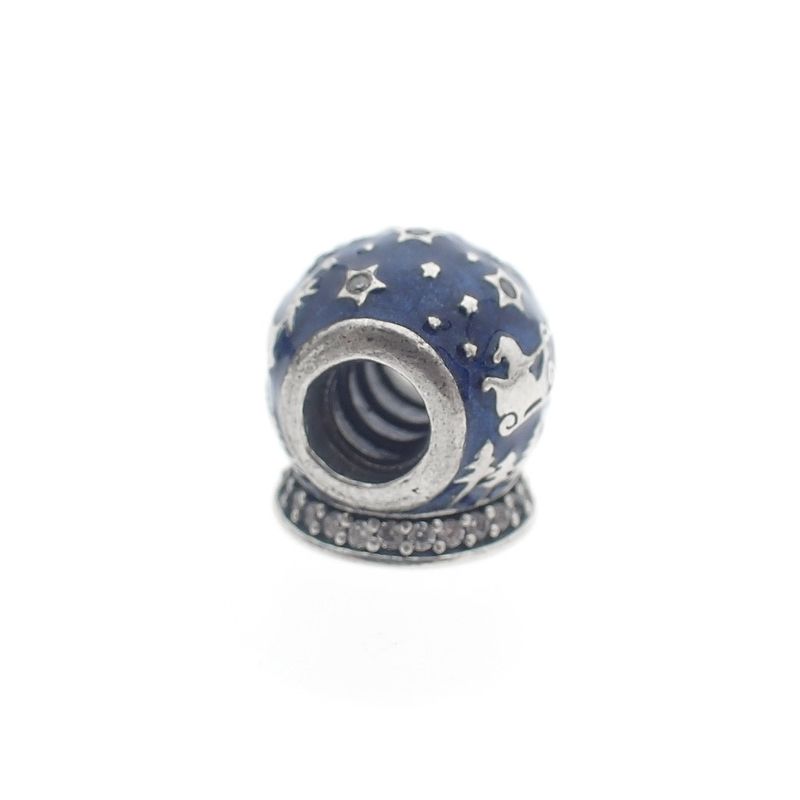 Image 4 of Pandora charm; Silver; Christmas Crystal Ball