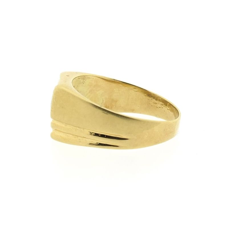 Image 7 of Gold men's signet ring with zirconia