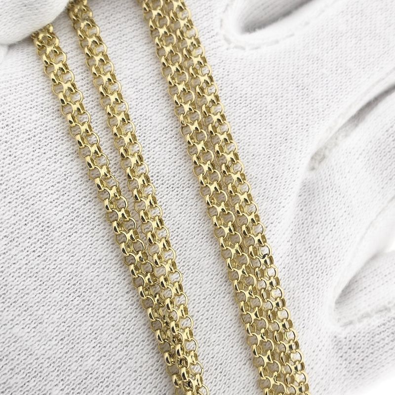 Image 8 of Gold double jasseron link chain.