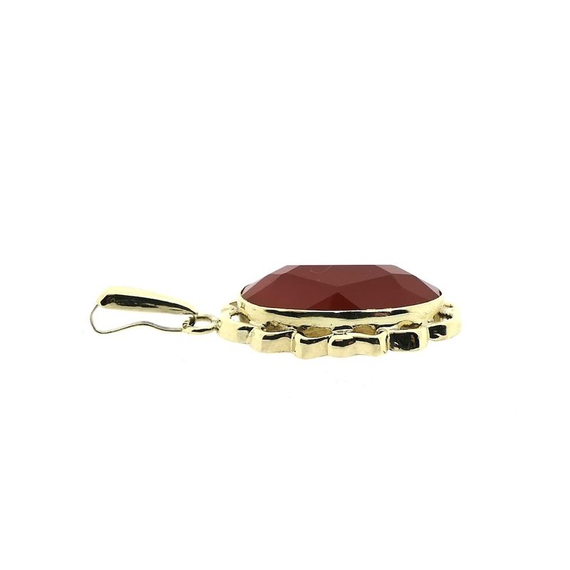 Image 3 of Vintage gold entourage pendant with carnelian