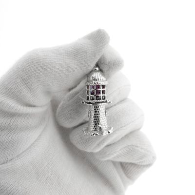 Image 2 of Silver pendant of a lighthouse
