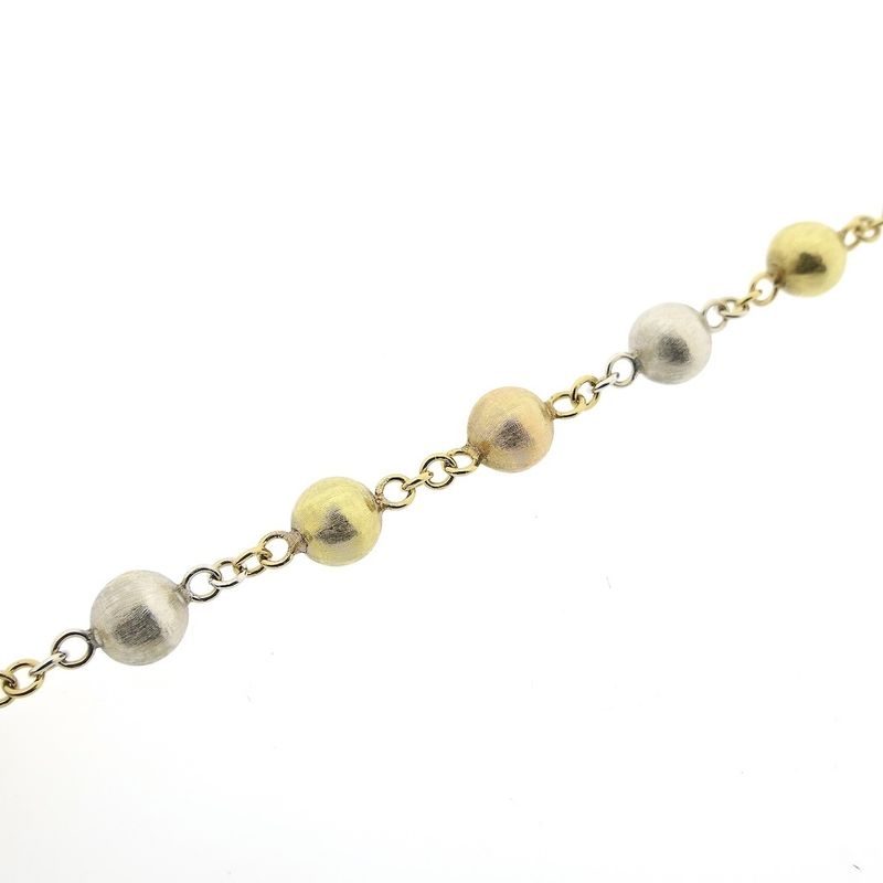 Image 4 of Tricolor gold ball chain; 72 cm