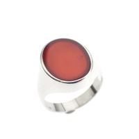 Signet ring set with carnelian