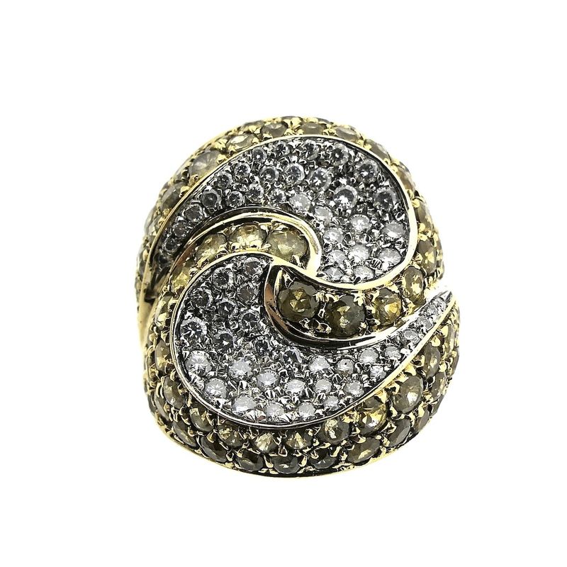 Image 4 of 18-karat gold cocktail ring with citrine and 1.28 ct. diamonds.