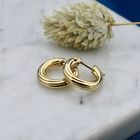Afbeelding 2 van Gouden klapcreolen; Ø 14,0 mm
