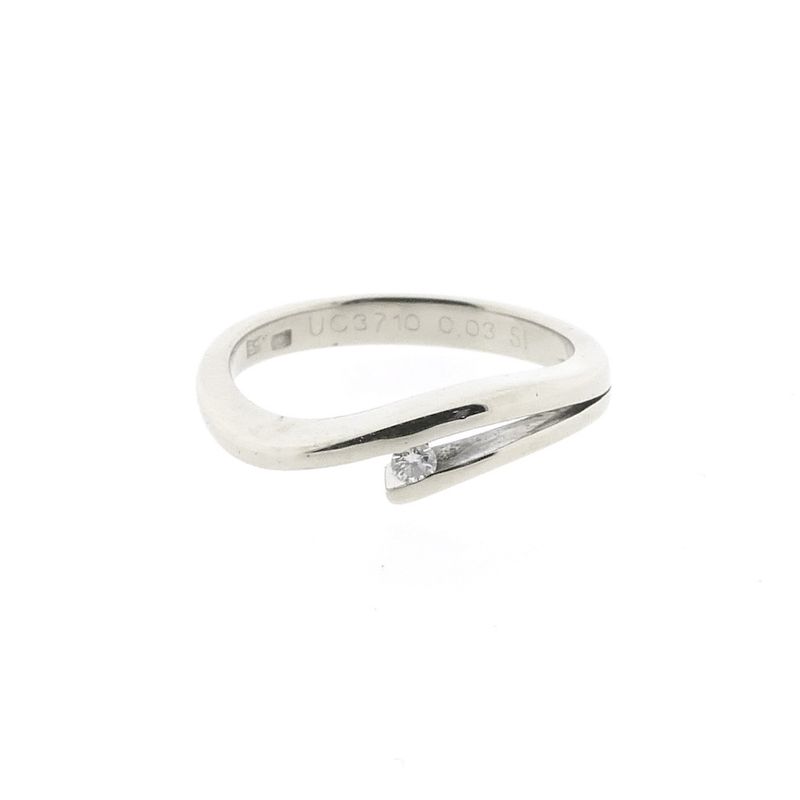 Image 3 of White gold solitaire ring with diamond | 0.03 ct.