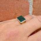Afbeelding 10 van Gouden zegelring met heliotroop