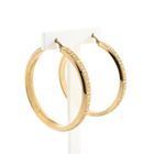 Image 1 of Gold Hoop Earrings with Meander Pattern Ø 47.6