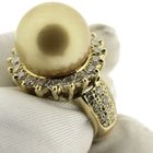 Image 5 of 18-karat gold cocktail ring with sea pearl and 1.10 ct diamond.