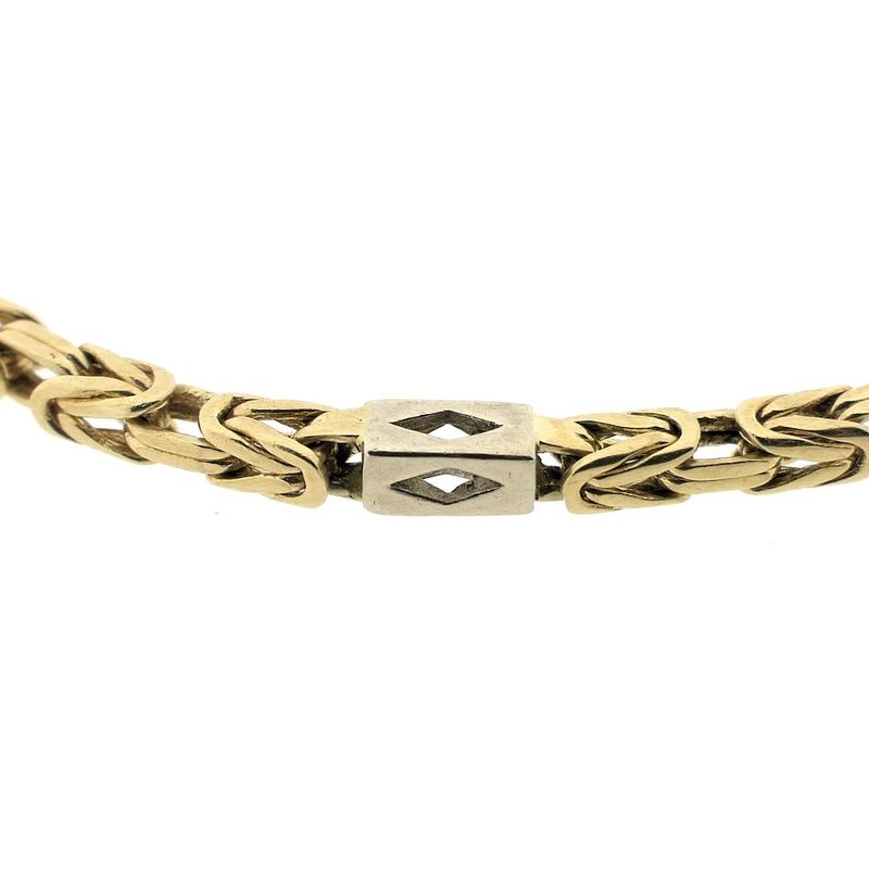 Image 4 of Two-tone gold king's link bracelet with wheels | 20.5 cm