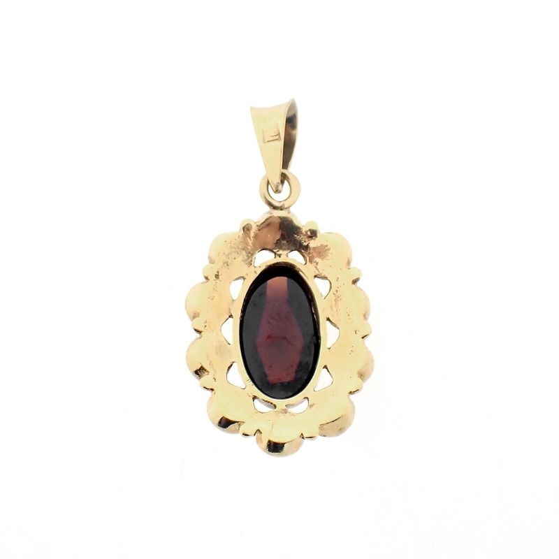 Image 5 of Vintage gold pendant with garnet stones