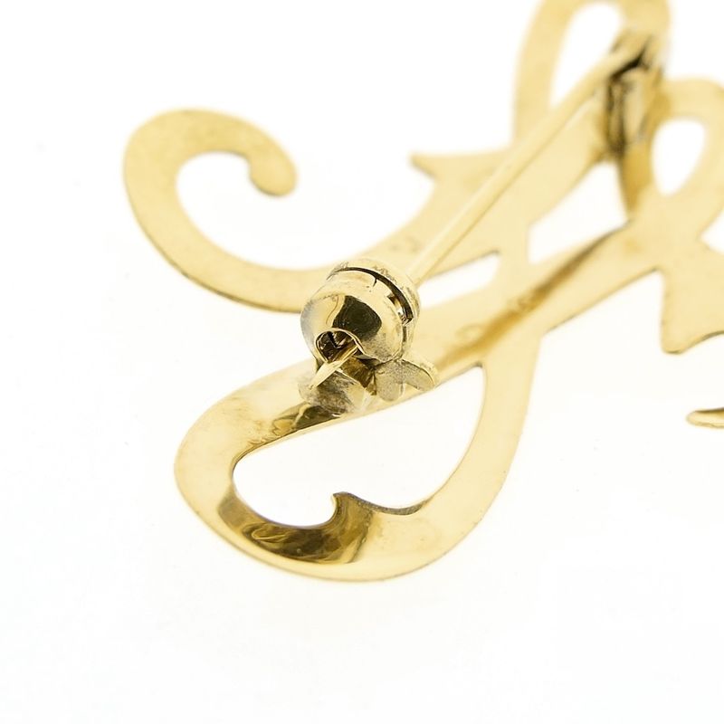Image 7 of Gold letter brooch; letter H | Vintage