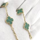 Image 12 of Gold four-leaf clover anchor link bracelet | 16.5 cm - 18.5 cm